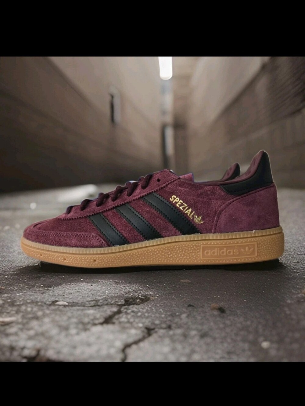 Men's Adidas Handball Spezial - Maroon/Black/Gold